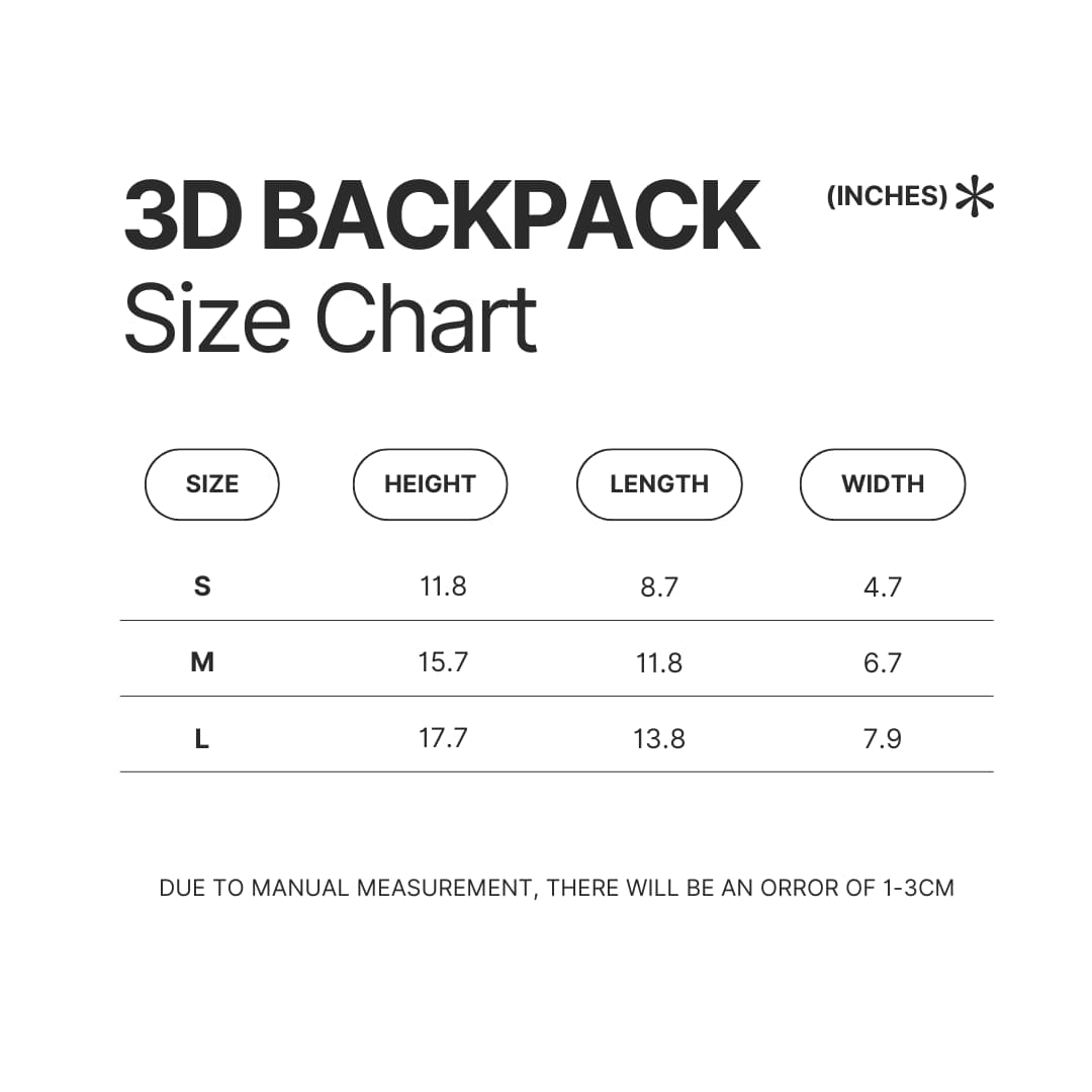 3D Backpack Size Chart - Star Vs The Forces Of Evil Store