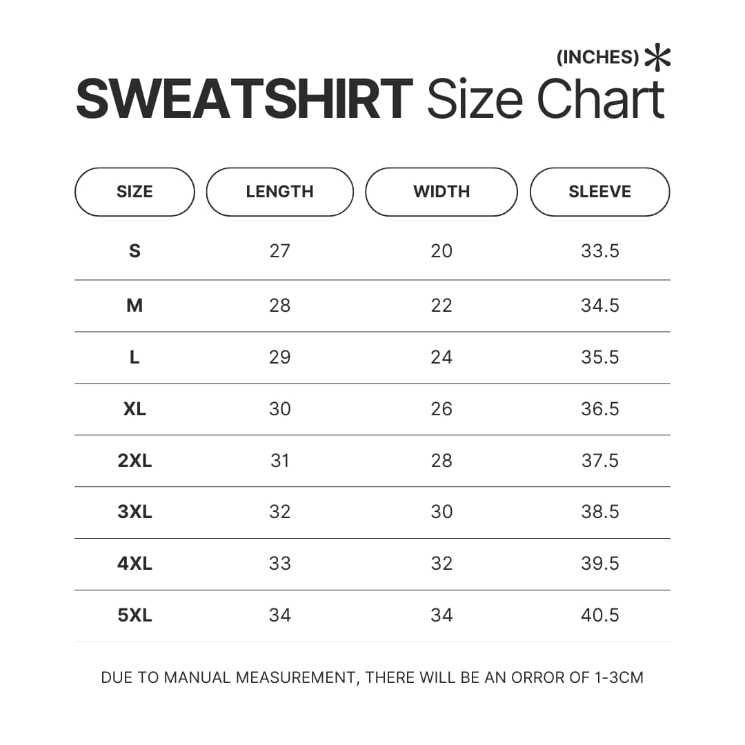 Sweatshirt Size Chart - Star Vs The Forces Of Evil Store