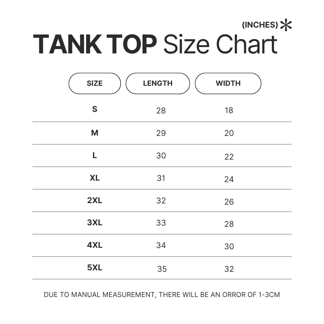 Tank Top Size Chart - Star Vs The Forces Of Evil Store