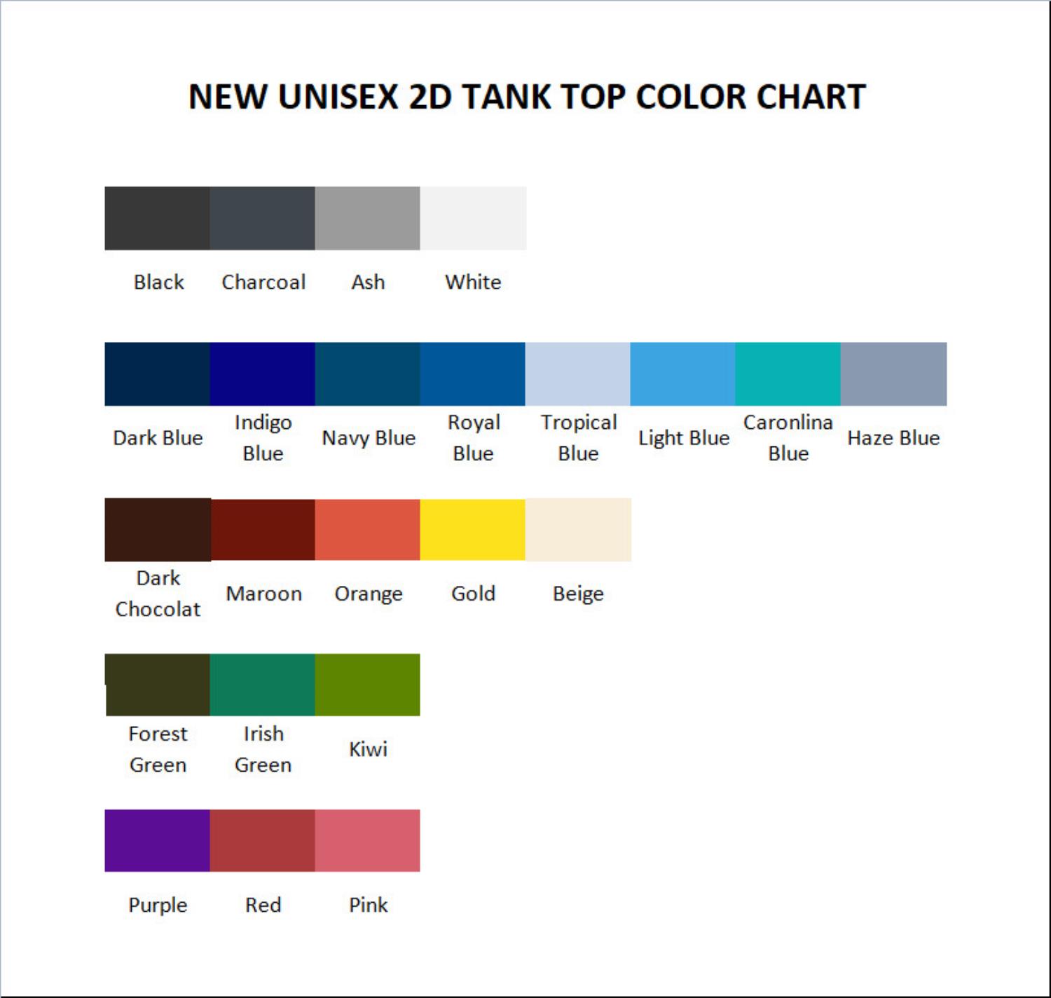 tank top color chart - Star Vs The Forces Of Evil Store