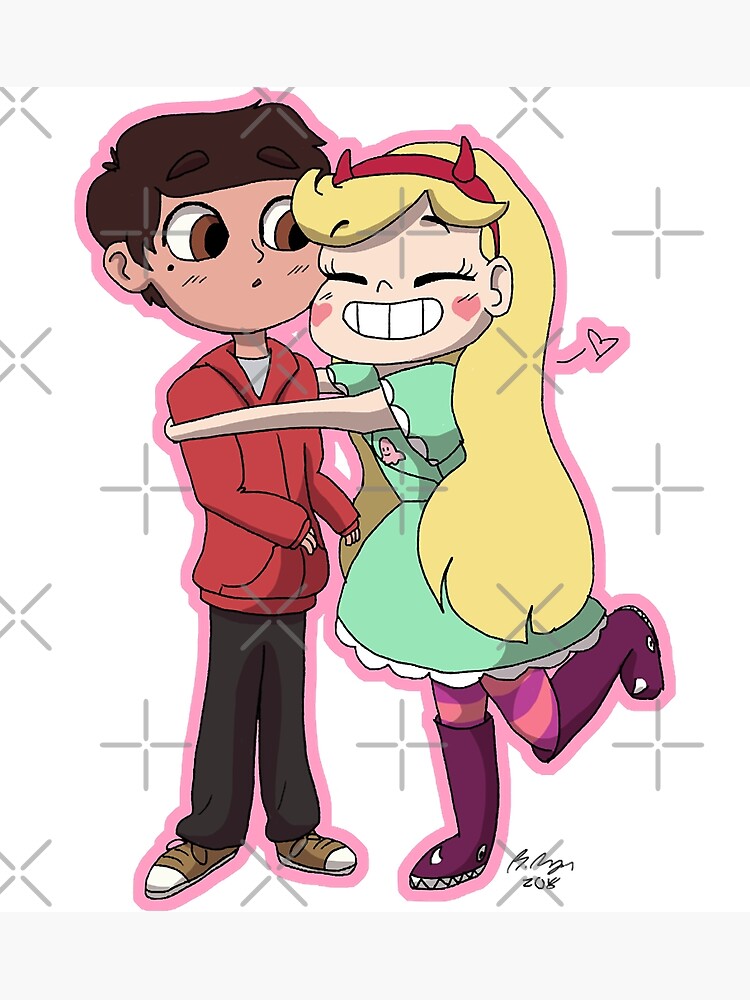 Star Butterfly Hugs Marco Shower Curtain - Image 2
