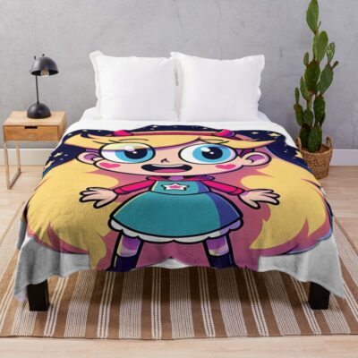 Cute Chibi Star Vs The Forces Of Evil Throw Blanket