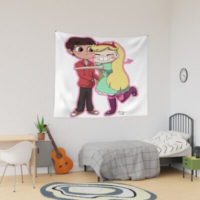 Star Butterfly Hugs Marco Tapestry