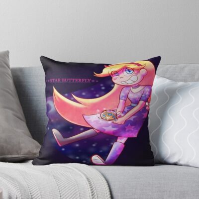 Star Butterfly In Galaxy Throw Pillow