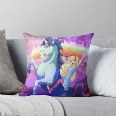 Star With Unicorn Throw Pillow
